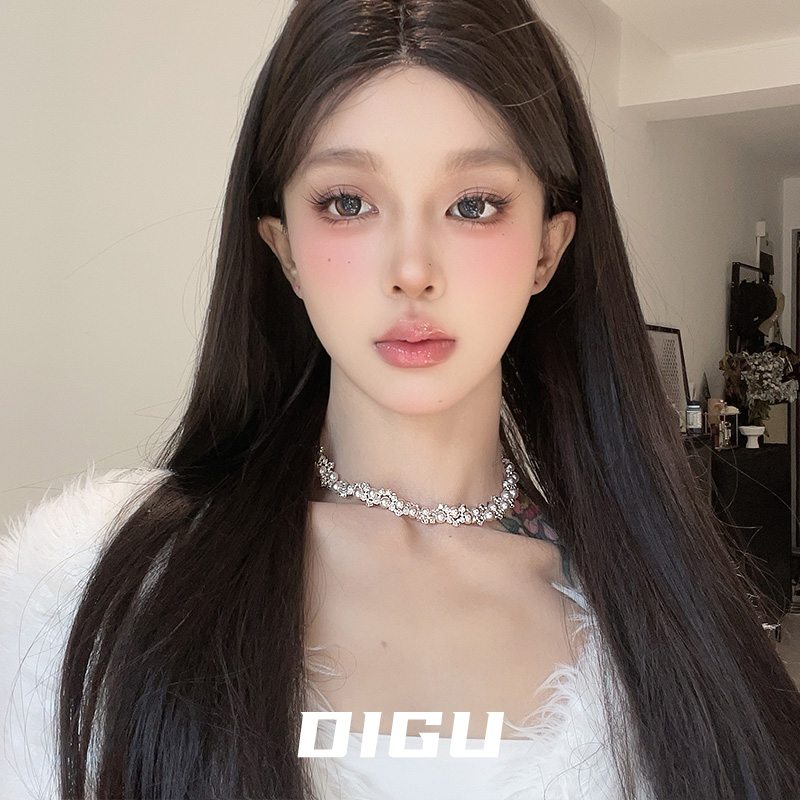 轻奢高级感不规则碎银感珍珠项链