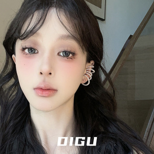 DIGU轻奢多层小珍珠耳夹女气质小众设计感高级感无耳洞耳骨夹耳饰