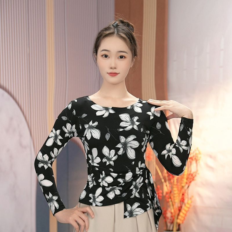 新款时尚广场舞2025优雅摩登舞上衣国标舞蹈女拉丁舞练功服表演服