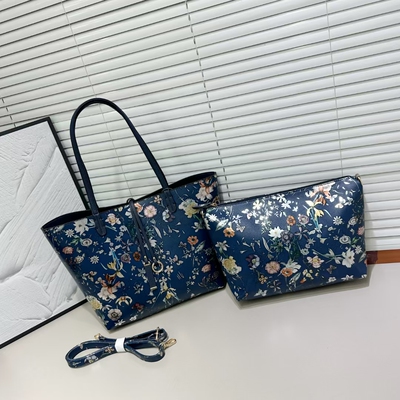 编织包子母包单肩包2025年新款欧美时尚大容量百搭通勤印花包斜挎