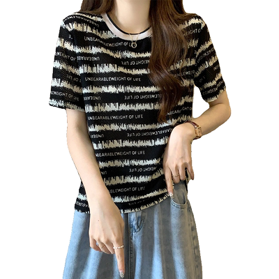 短袖t恤女小个子薄款扎染