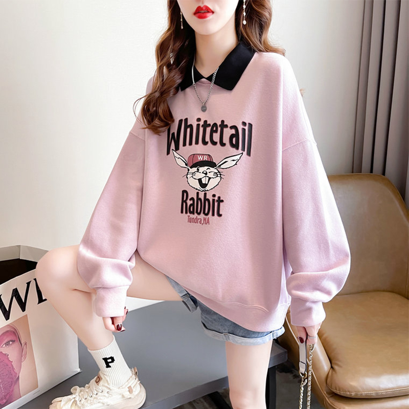 加绒加厚宽松慵懒风假两件卫衣女