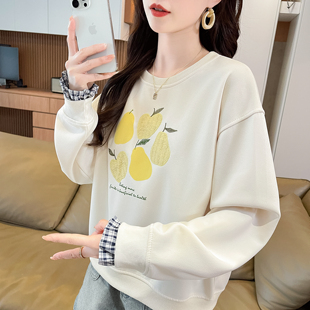 早春装卫衣女2026新款春秋韩版宽松大码薄款小个子假两件上衣外套