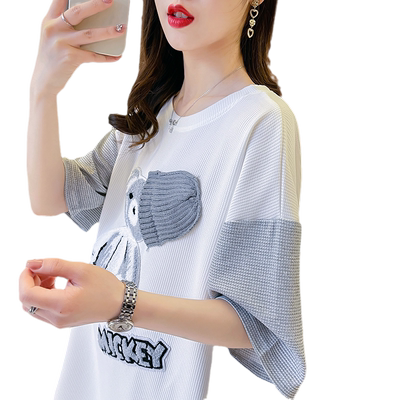 短袖t恤女慵懒风薄款中长款
