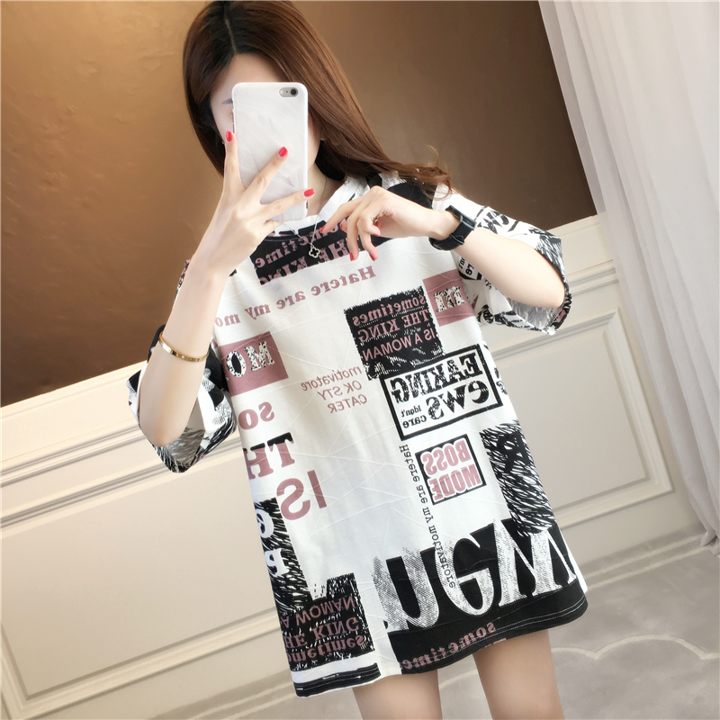 速发款风超火t恤夏韩版下松中长港宽衣失踪半袖上衣服潮