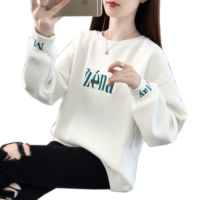 女加绒加厚卫衣bf韩版宽松
