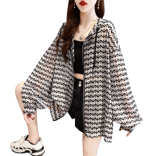 防晒衣女夏季宽松户外骑车透气薄款冰丝防晒服开衫棒球服韩版外套