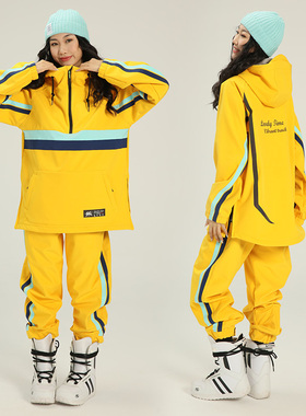 2026新款专业滑雪服套装冬季卫衣男女单板防风水情侣双板雪裤加厚