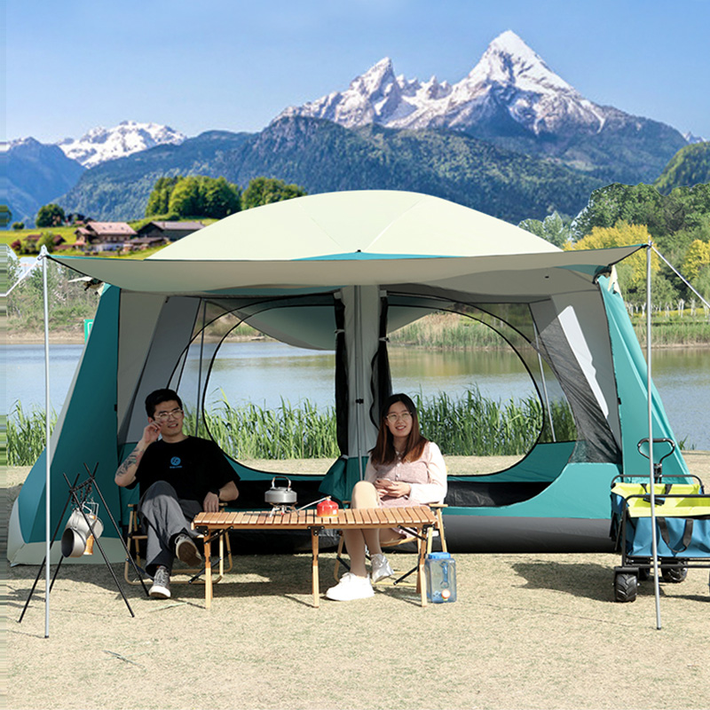 户外帐篷大型二居两二室一厅露野营加厚防大暴雨屋型3-8-10人水晒