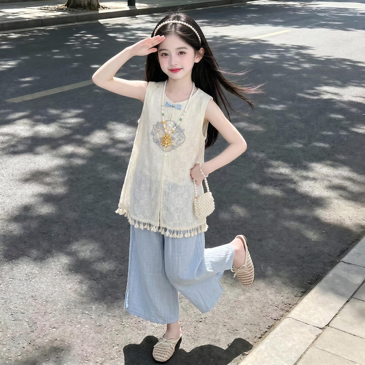 女童新中式国风套装夏装2026新款洋气女孩唐装大童高级感改良汉服