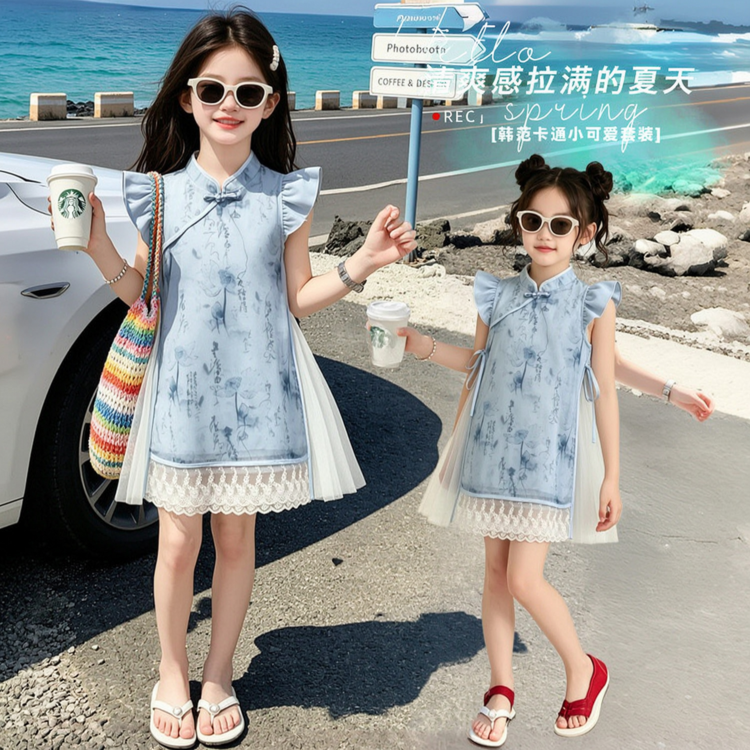 女童汉服夏装2026新款女孩大童新中式国风旗袍裙夏季儿童连衣裙子