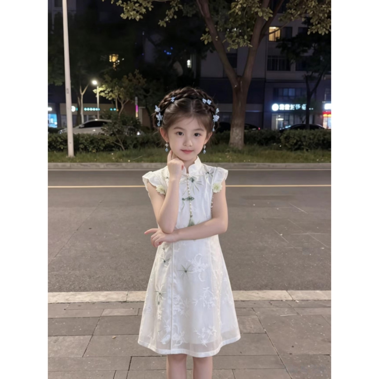 女童夏薄款旗袍汉服连衣裙2026新款女孩夏季新中式国风洋气公主裙