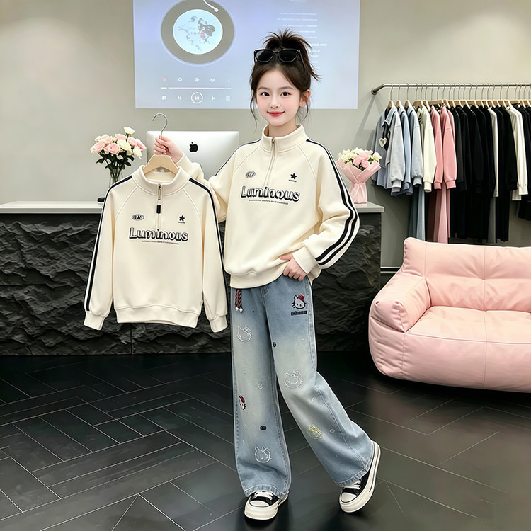 女童套装秋装2026新款儿童秋季运动衣服两件套女孩长袖卫衣春秋款