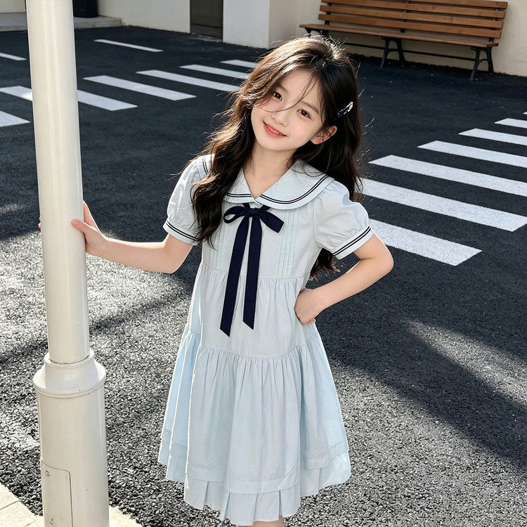 裙子女款2026新款儿童女童连衣裙轻奢小众高端夏季学院风夏天薄款