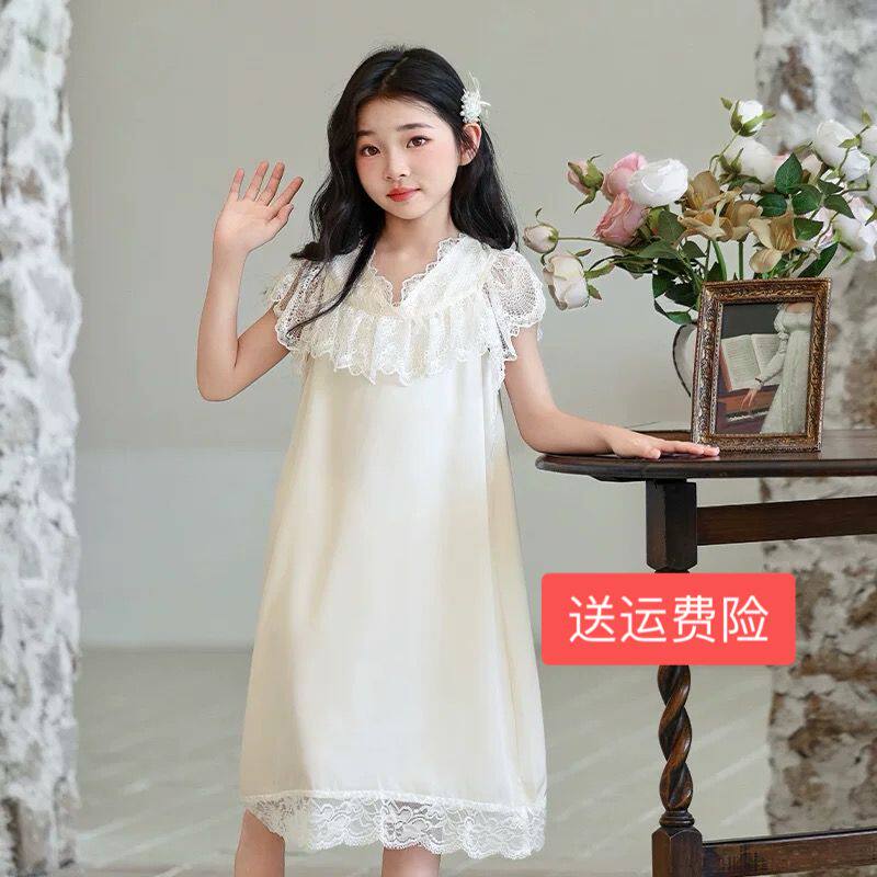 睡衣儿童夏天睡裙2026新款女童睡衣裙大童女孩雪纺家居服夏季裙子
