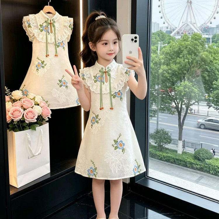 儿童富家千金感裙子夏季2026新款女大童新中式旗袍裙女童夏连衣裙