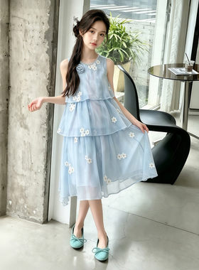 女童夏装公主裙2026新款雪纺裙子女大童夏季背心裙儿童夏天连衣裙