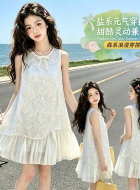 女童连衣裙夏装2026新款儿童国风裙子女中童夏季新中式网纱公主裙