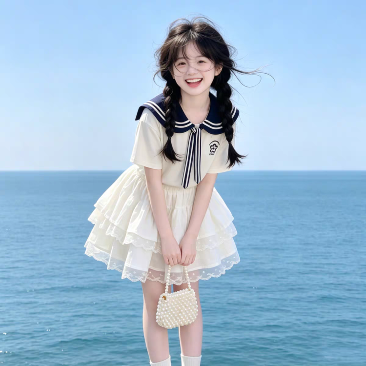 女童夏装套装2026新款儿童巨好看短袖T恤夏季小女孩半身裙两件套t