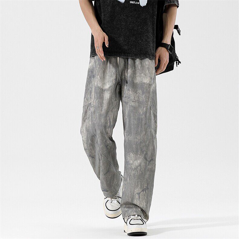 弯刀工装裤男士2026新款夏春季宽松直筒阔腿春装男生休闲裤子男款