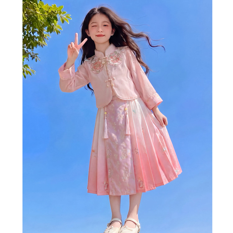 女童汉服秋装2026新款洋气儿童时尚国风中式两件套女孩春秋裙子潮