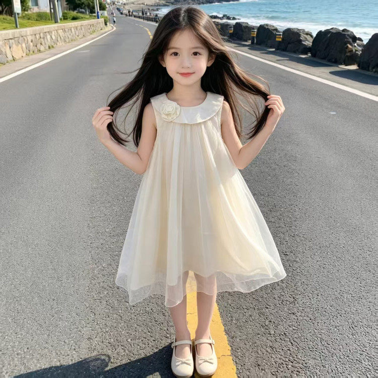 女童裙子夏款2026新款洋气童装女孩夏季网纱公主裙儿童夏天连衣裙