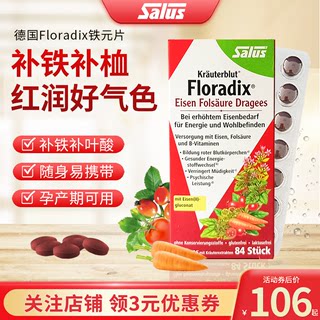 Floradix德国便携铁元补铁铁剂铁元片女性孕妇孕期84粒