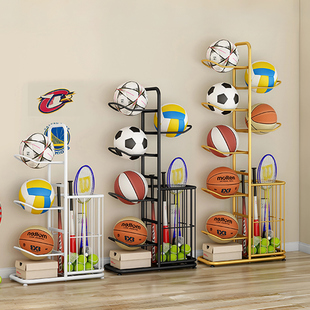 篮球收纳架家用客厅室内学校球类健身器材多层置物架落地式储物架