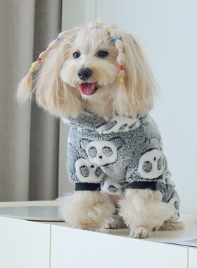 宠物猫狗服饰珊瑚绒小熊猫连帽四角裤亲肤保暖