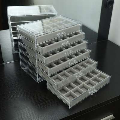 收纳盒防尘耳环耳钉饰品盒多分格