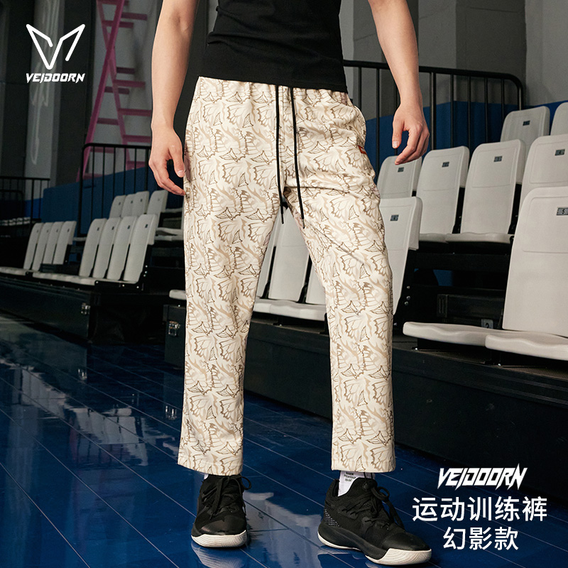 维动花裤子九分男夏季薄款美式跑