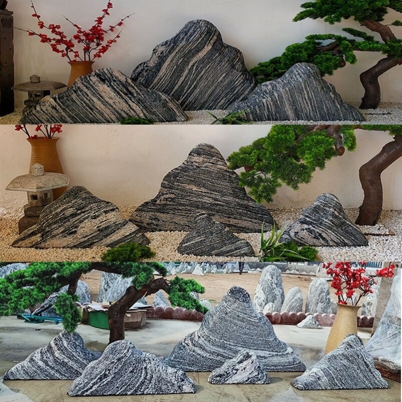 假山摆件院子泰山石石头造景雪浪石切片组合景观装饰庭院墙面花园