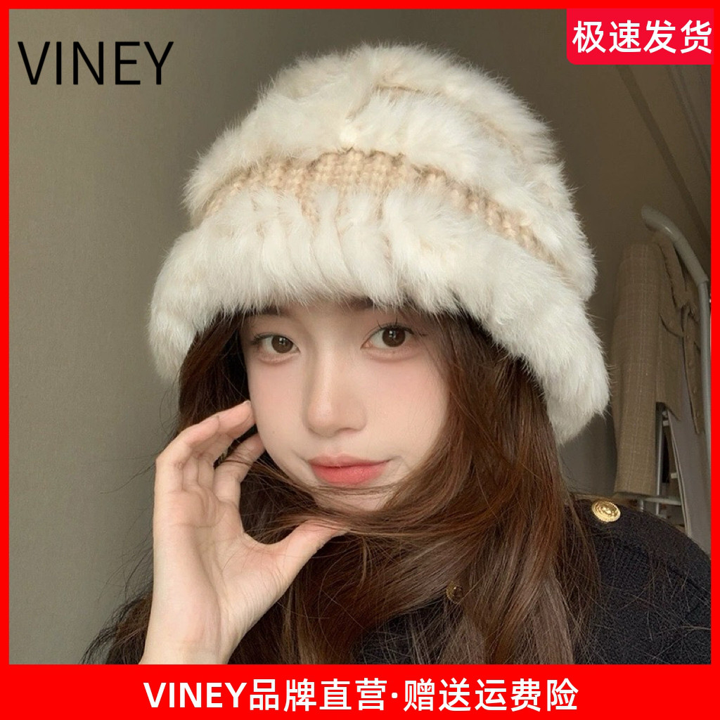 Viney帽子女2025新款冬兔
