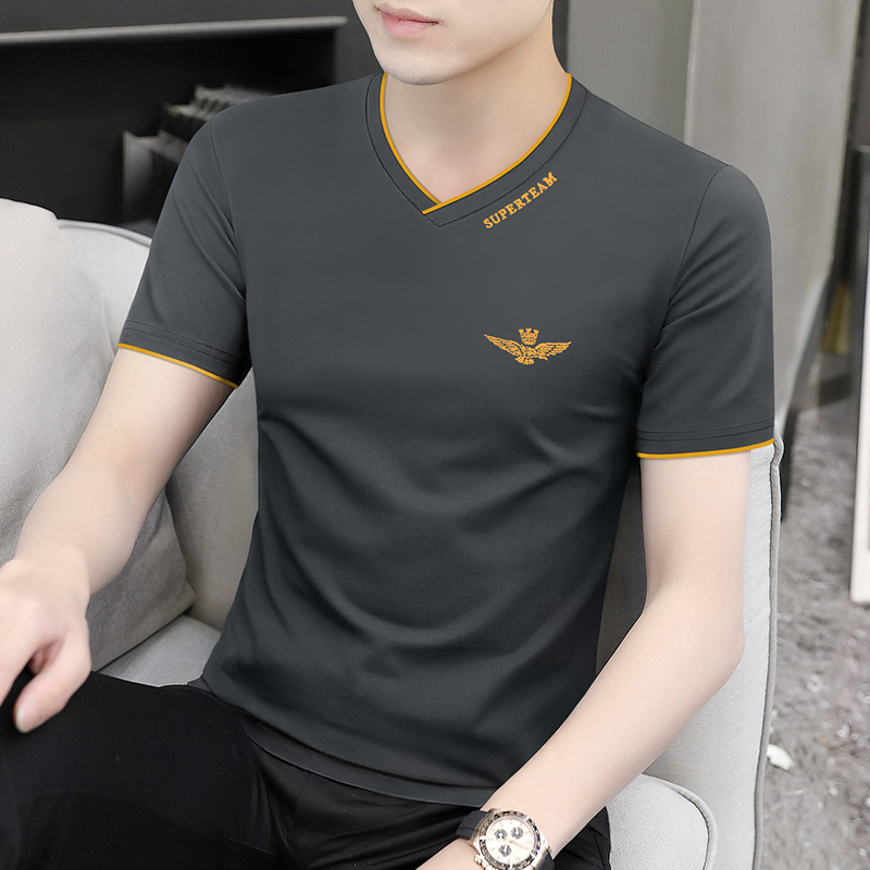 潮牌莫代尔冰丝短袖t恤男