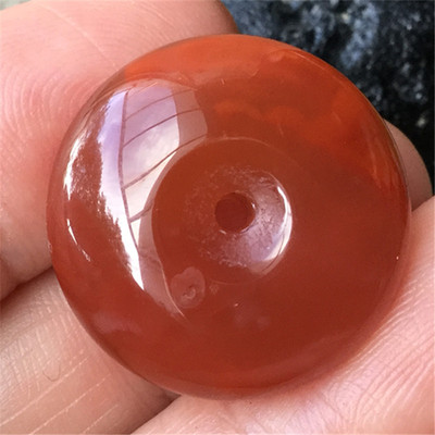 毫米火焰纹南红玛瑙平安扣吊坠