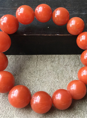 天然南红玛瑙手串 樱桃红。玉石 单圈手链