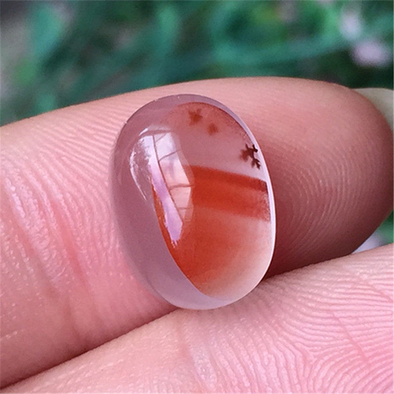 88*9.55mm天然川料南红玛瑙吊坠冰飘 草花戒面 可镶嵌戒指