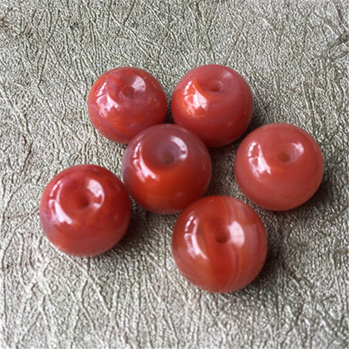 8--10mm四川九口料南红玛瑙冰飘火焰红苹果珠.DIY配件780