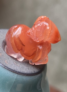 天然九口南红玛瑙冰飘立体小羊吊坠diy小挂件生肖雕刻