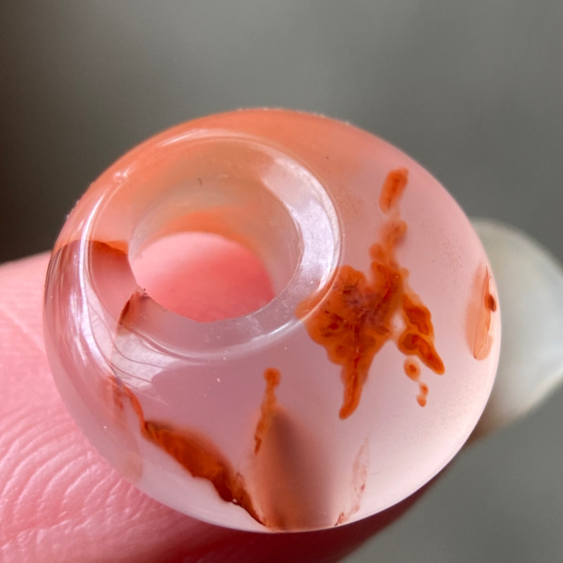 15毫米九口料天然南红玛瑙特色冰飘平安鱼眼公主扣