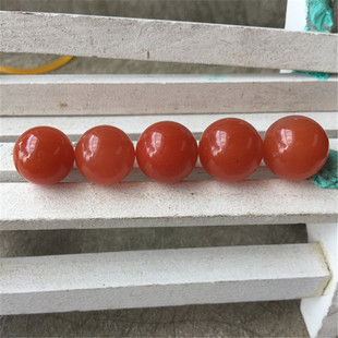 天然四川联合料南红玛瑙樱桃红半孔园珠可做耳钉.戒面 戒指347