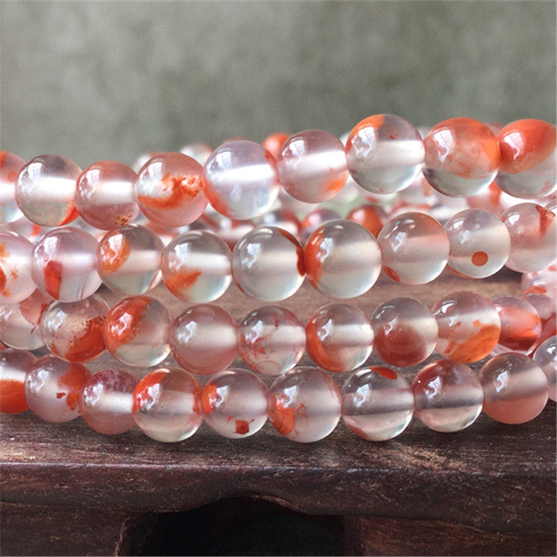 天然南红冰手串荔枝冻飘花清秀