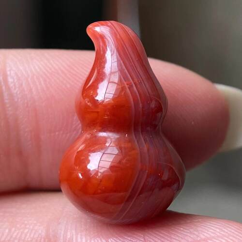 没有孔的天然九口南红玛瑙特色火焰纹纹路葫芦diy配件挂饰吊坠