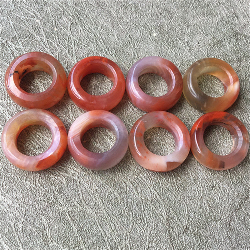 瑕疵特价 天然四川凉山南红玛瑙跑环小圈吊坠玉石挂300