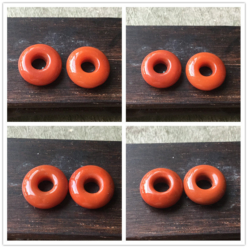 四川南红九料南红玛瑙平安扣耳环