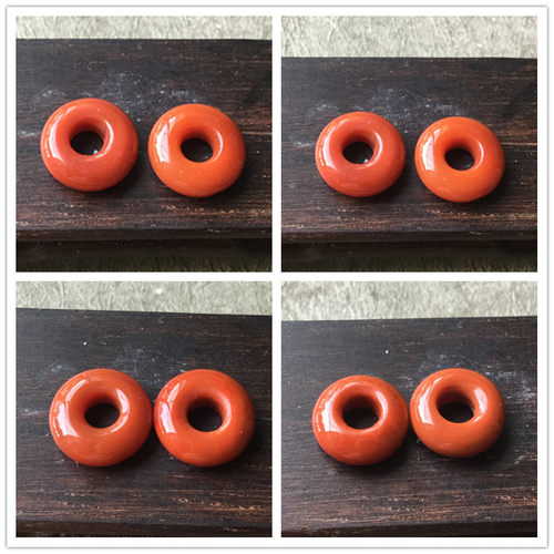 四川南红九料南红玛瑙平安扣耳环