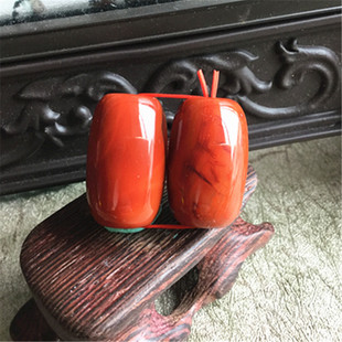 正宗南红柿子红桶珠勒子顶珠橄榄珠玛瑙滿色满肉路路通DIY配件