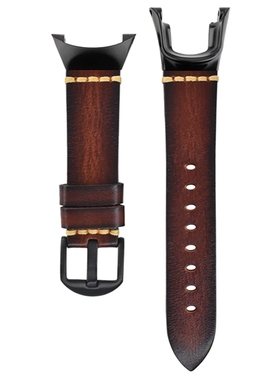 适用颂拓拓野Ambit2/Ambit3 Sport/Run/Peak复古植鞣真皮表带