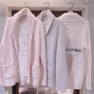 LE PEACH SAUCE JAPANESE ICE CREAM SOFT ANNIVERSARY LIMITED CANDY COLOR CARDIGAN SUIT MACARONS CONES HOME SERVICE