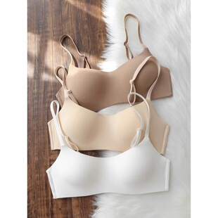 内衣女薄款大胸显小细肩带无痕小胸聚拢无钢圈防下垂聚拢文胸罩